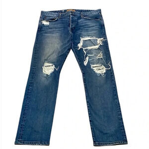 Joe’s Jeans Brixton Straight + Narrow Ripped Distressed Button Fly Mens size 38
